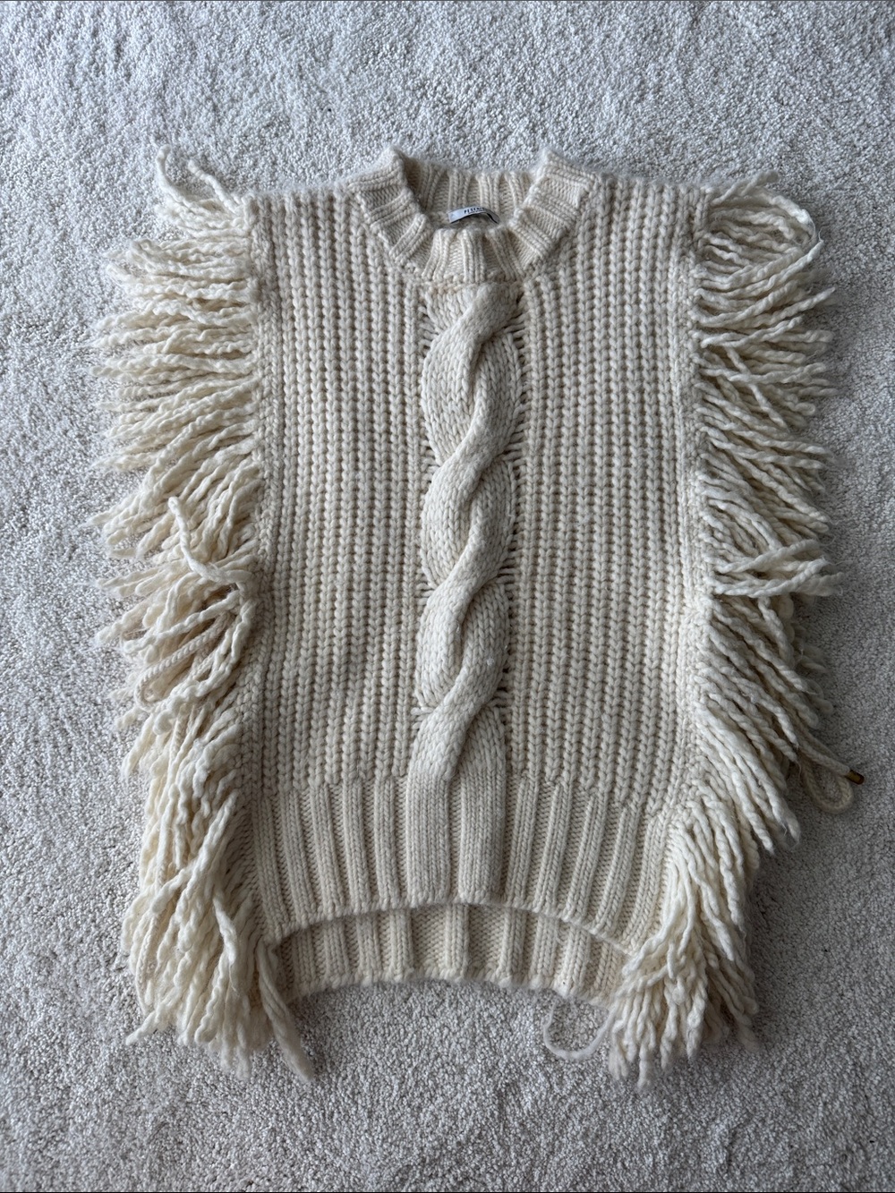 Peserico Chunky Cable Fringe Sweater Vest